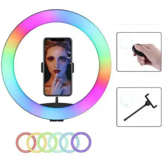 רינגים רינג סטנד 14 אינץ RGB לבן