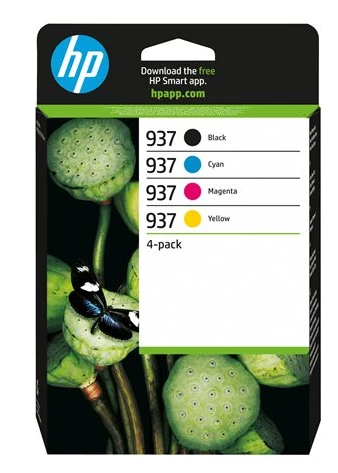 סט 4 ראשי דיו מקוריים HP 937
