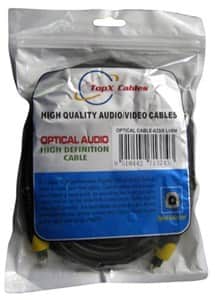כבל אופטי Toslink איכותי באורך 5 מטר, תוצרת TopX