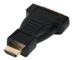 מתאם HDMI זכר - DVI נקבה, מוזהב