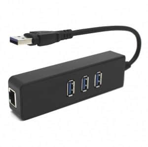 מתאם כרטיס רשת Gold Touch Gigabit 10/100/1000Mbps SU-USB3-LAN-3HUB מחיבור USB 3.0 לחיבור רשת RJ45 עם 3 חיבורי USB 3.0