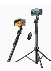 חצובה + מקל סלפי 1.8 מטר עם שלט Bluetooth וסיבוב 360° UGREEN LP680