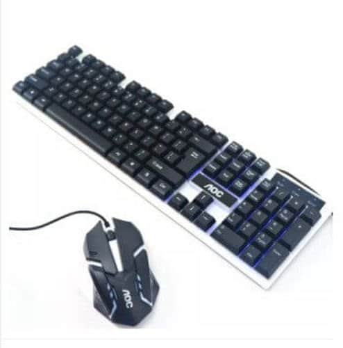 סט עכבר ומקלדת גיימינג חוטיים AOC -KM100 שחור