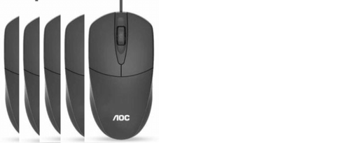 10 עכברים חוטיים AOC MS121 במחיר מטורף (חזרה לבית הספר)