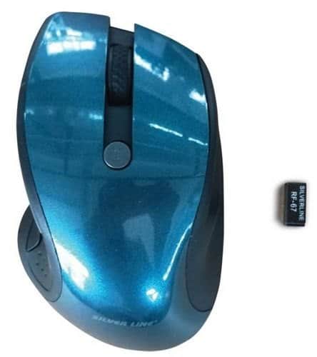 עכבר אלחוטי RF-67GR 2.4GHZ בצבע כחול SILVER LINE