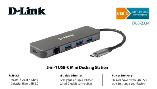 תחנת עגינה USB-C DUB-2334 D-Link