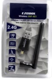 מתאם WIFI USB Dongle עם אנטנה חיצונית EZCOOL UWF-801