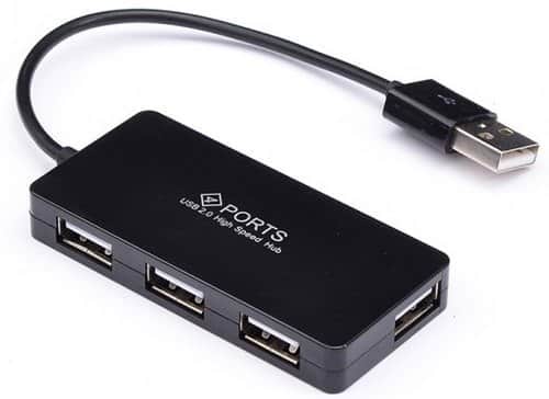 רכזת USB2.0 עם 3 פורטים וכבל מובנה