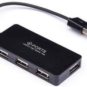 רכזת USB2.0 עם 4 פורטים וכבל מובנה
