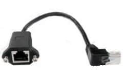 כבל קצר RJ45 CAT5e מזכר זוויתי לנקבה