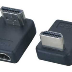מתאם זוויתי HDMI קצר ב-90 מעלות - הכבל מנותב למטה