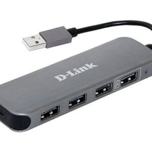 מפצל 4 יציאות עם ספק כח DLINK DUB-H4 USB 2.0 D-LINK