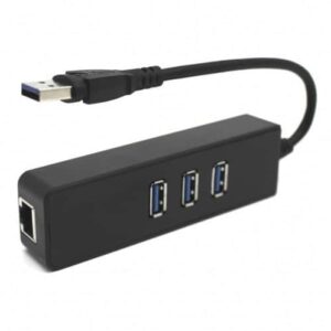 מתאם כרטיס רשת Gold Touch Gigabit 10/100/1000Mbps SU-USB3-LAN-3HUB מחיבור USB 3.0 לחיבור רשת RJ45 עם 3 חיבורי USB 3.0