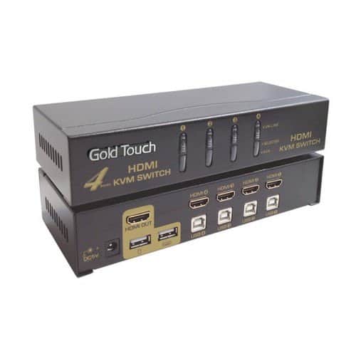 KVM SWITCH HDMI 4 PORTS GOLD TOUCH