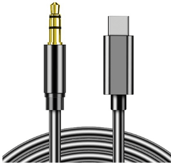 ⁦כבל הטענה TYPE C TO AUX 3.5MM שחור⁩ – תמונה ⁦1⁩