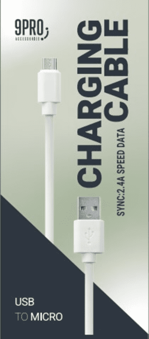כבל הטענה PVC MICRO 9 PRO לבן
