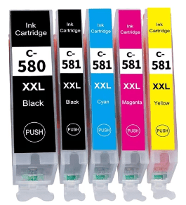 סט 5 ראשי דיו תואמים PGI580XXLBK + CLI581XXL CANON