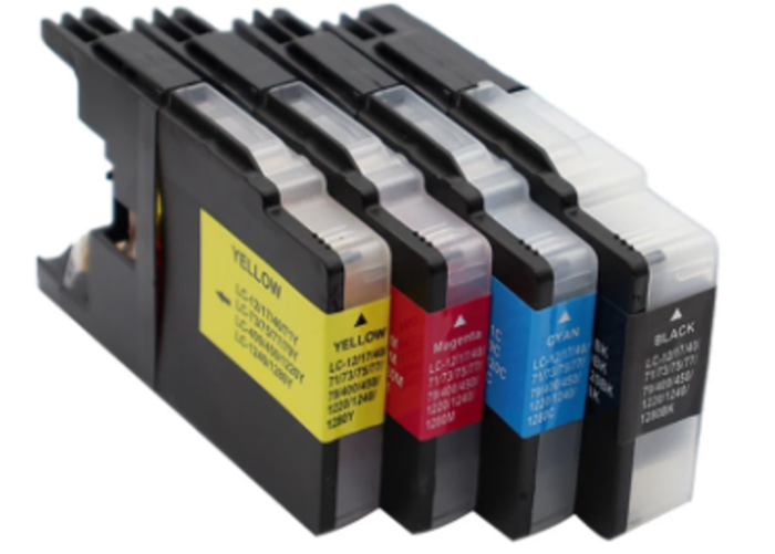 ⁦סט 4 ראשי דיו תואמים LC1280 Brother⁩ – תמונה ⁦1⁩