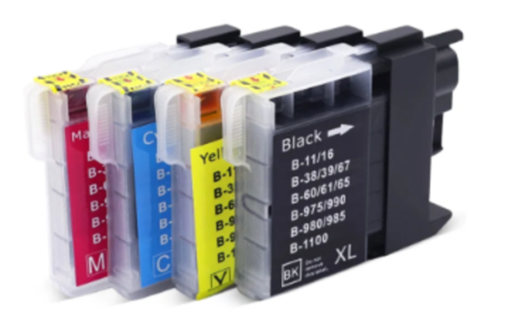 סט 4 ראשי דיו תואמים BROTHER LC1100