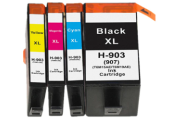 ‏ראש דיו ‏צהוב שחור כחול אדום 903XL סט 4 ראשי דיו HP