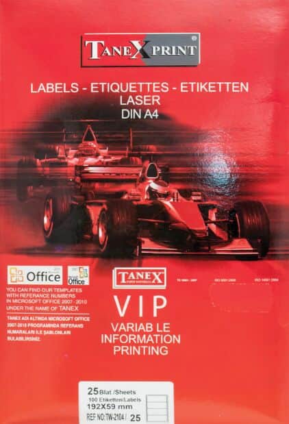 מדבקות למדפסת לייזר 25 יח" בחבילה