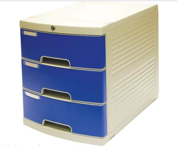 ארגז 3 מגירות פוליו עם מנעול