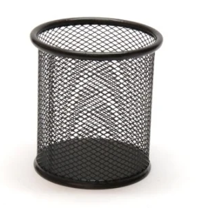 מעמד לעטים כוס רשת (שחור כסוף)