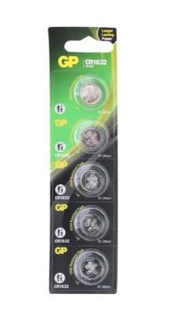 5 סוללות ליתיום 3V CR1632 GPPBL1632025
