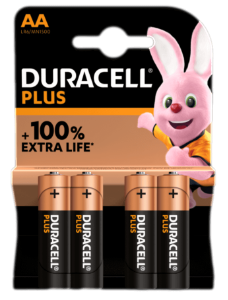 סט 4 סוללות DURACELL PLUS 100% AA