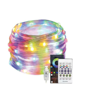 פס לד FIESTA באורך 5 מטר, IP68 RGB חיבור USB ושלט