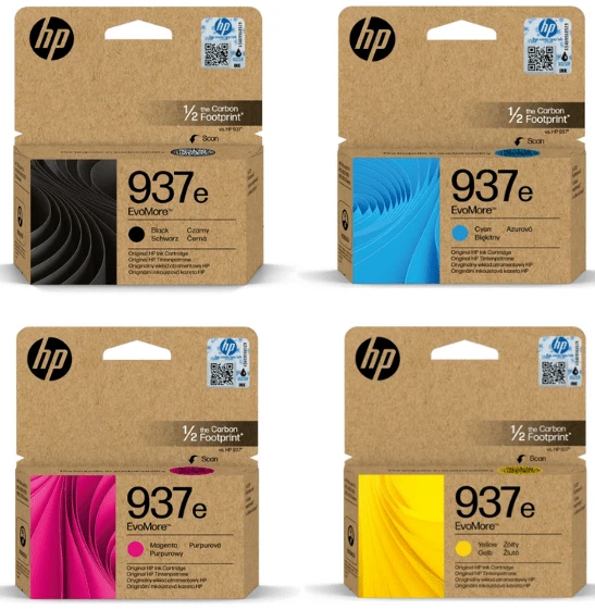 4 ראשי דיו מקוריים HP 937E